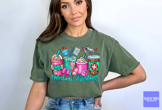 DTF MEDICAL ASSISTANT COFFEE CUPS TRANSFER