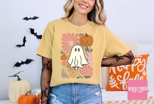 DTF GHOST FLORAL FALL PATTERN TRANSFER
