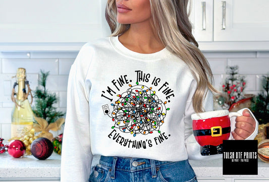 DTF I'M FINE. THIS IS FINE. CHRISTMAS TRANSFER