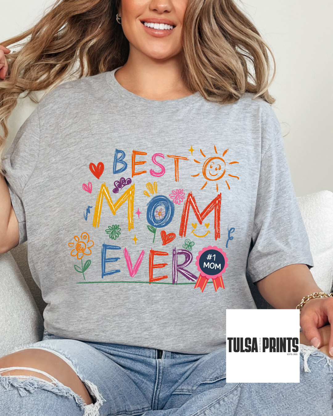 DTF BEST MOM EVER SCRIBBLE TRANSFER