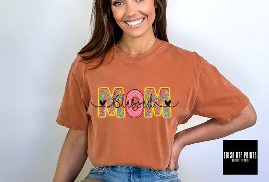 DTF BLESSED MOM FAUX EMBROIDERY TRANSFER
