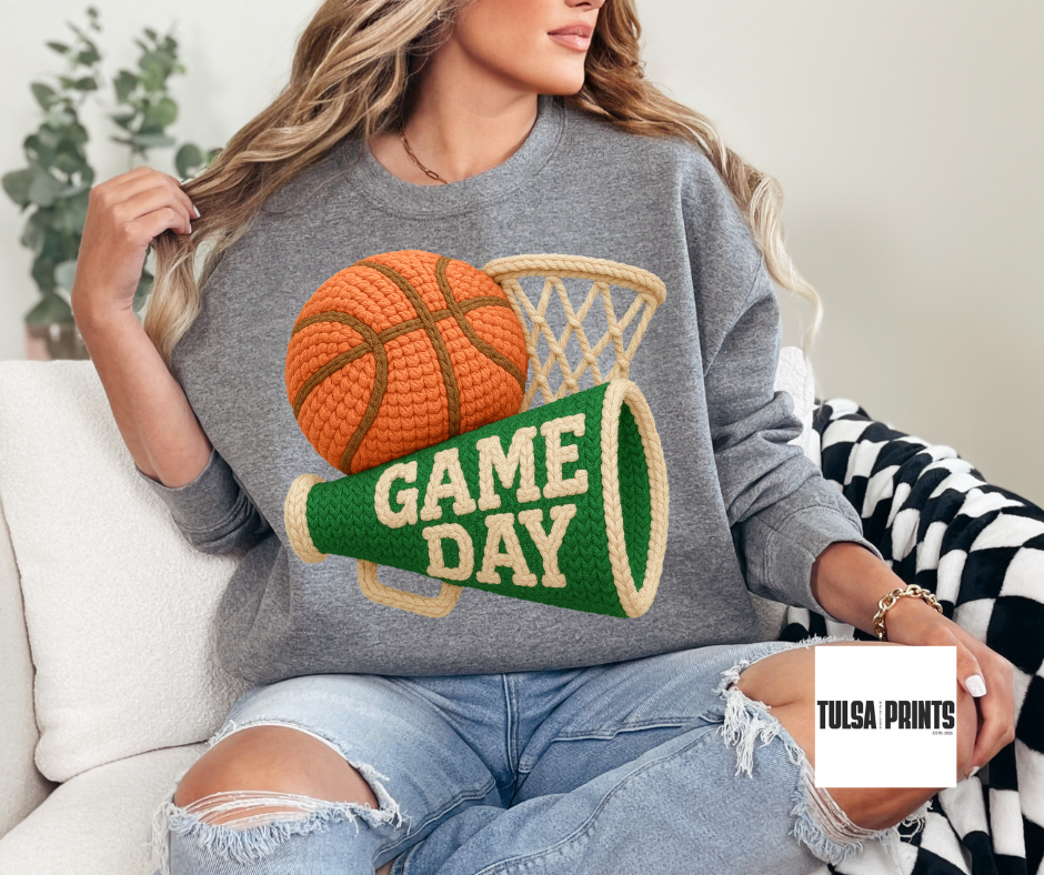 DTF GAME DAY HOOP FAUX CROCHET TRANSFER