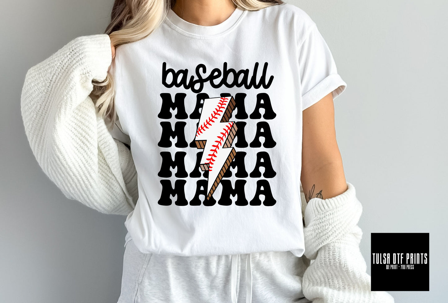 DTF BASEBALL MAMA STACKED TRANSFER