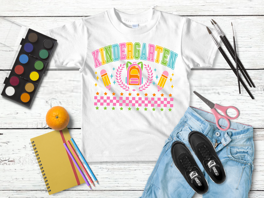 DTF KINDERGARTEN PREPPY GRADE PRINT TRANSFER