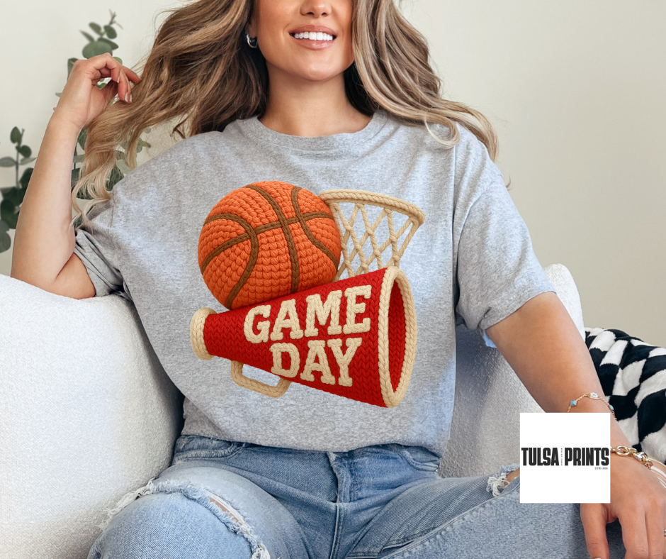 DTF GAME DAY HOOP FAUX CROCHET TRANSFER