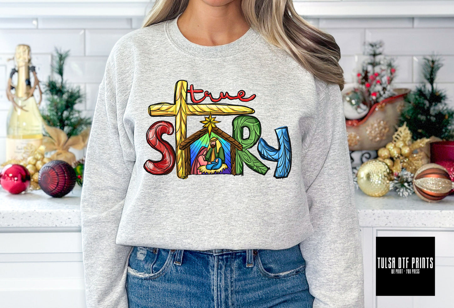 DTF CHRISTMAS TRUE STORY MANGER SCENE TRANSFER
