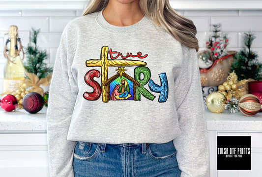 DTF CHRISTMAS TRUE STORY MANGER SCENE TRANSFER