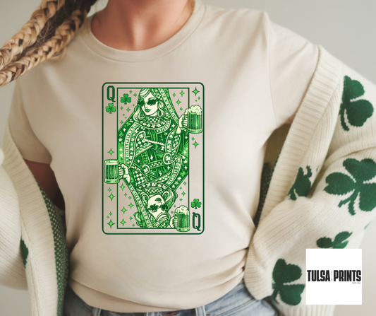 DTF GREEN QUEEN OF CLUBS TRANSFER