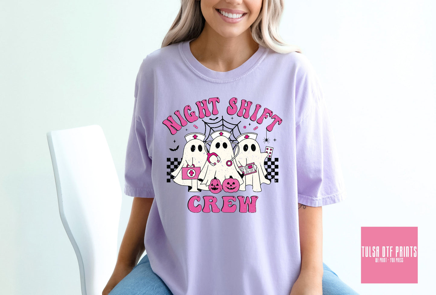 DTF NIGHT SHIFT CREW NURSE GHOSTS TRANSFER