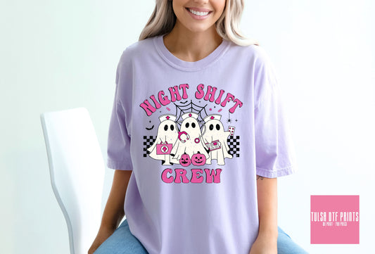 DTF NIGHT SHIFT CREW NURSE GHOSTS TRANSFER