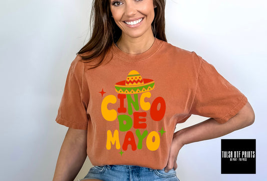 DTF CINCO DE MAYO GROOVY BUBBLE LETTERS TRANSFER
