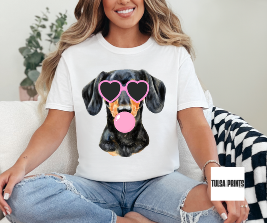 DTF PINK BUBBLE PUP TRANSFER