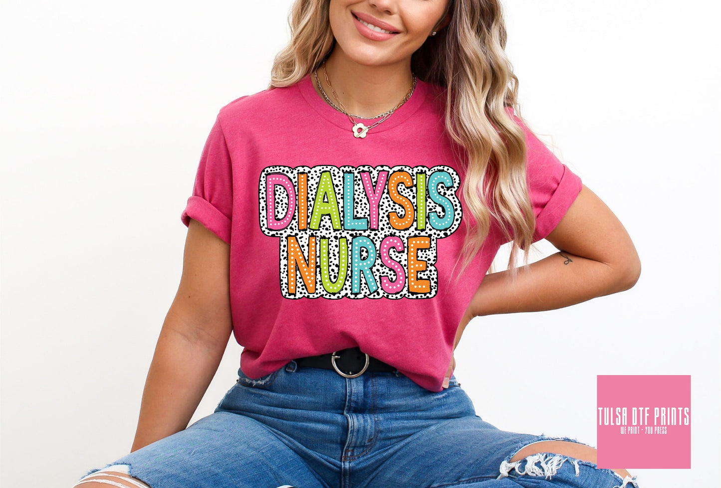 DTF DIALYSIS NURSE DALMATIAN PRINTS TRANSFER