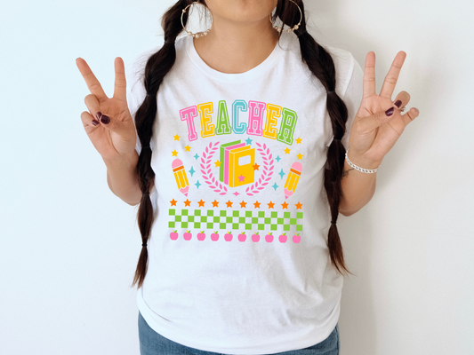 DTF TEACHER PREPPY GRADE PRINT TRANSFER