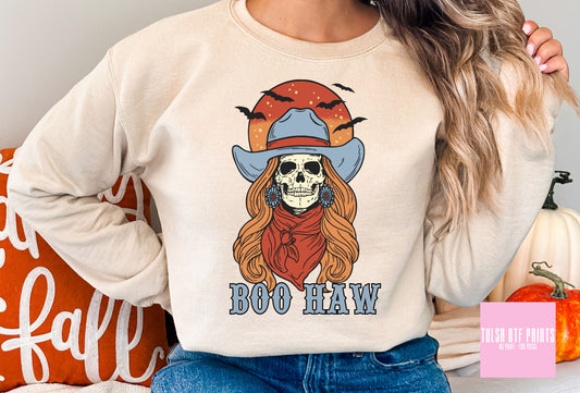 DTF BOO HAW COWGIRL SKELETON TRANSFER