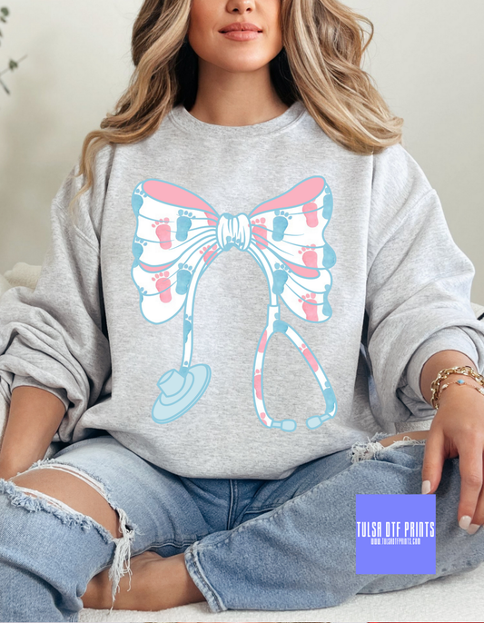 DTF BABY BLANKET NURSE BOW TRANSFER