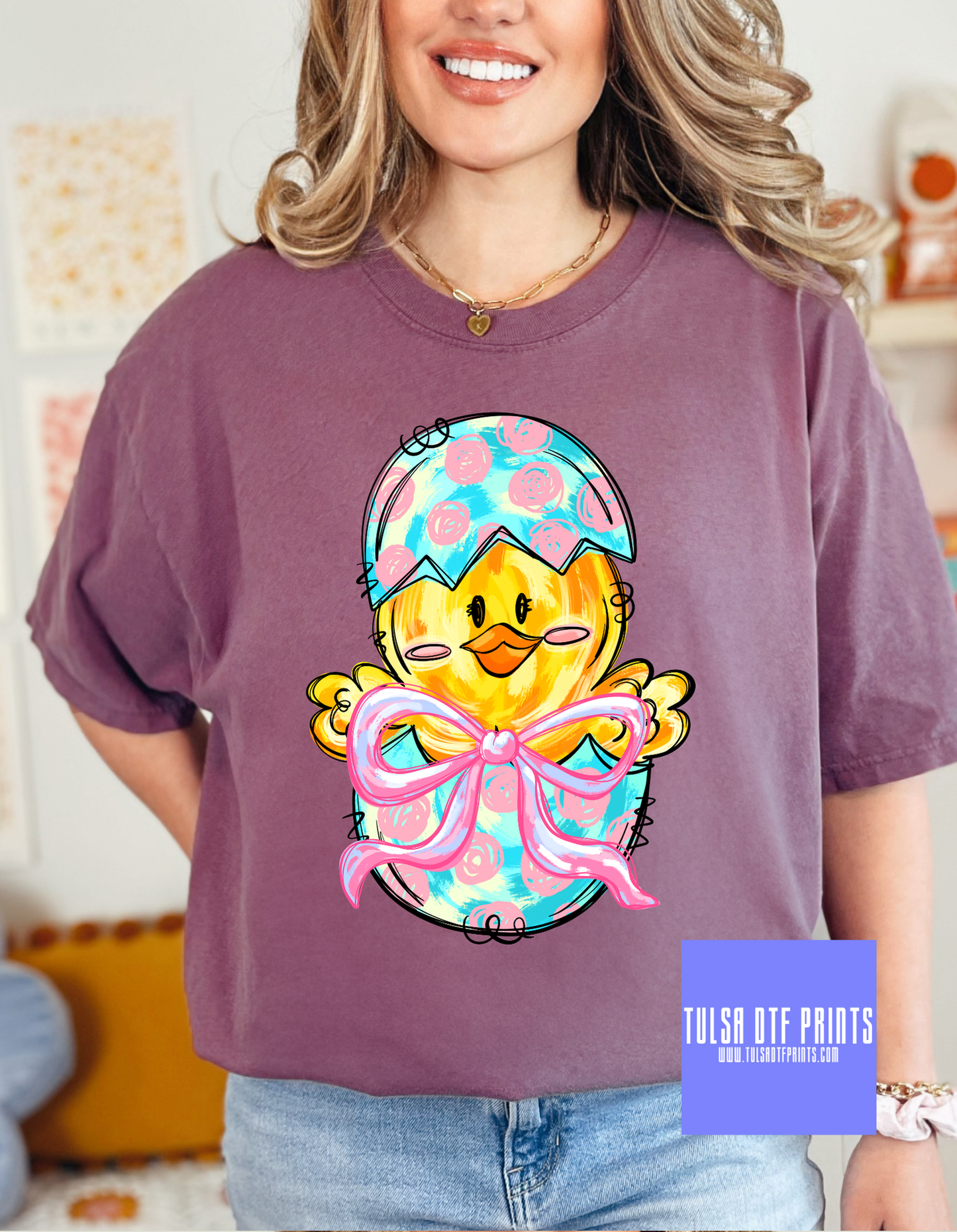 DTF BABY CHICK CRACKED EASTER EGG TRANSFER