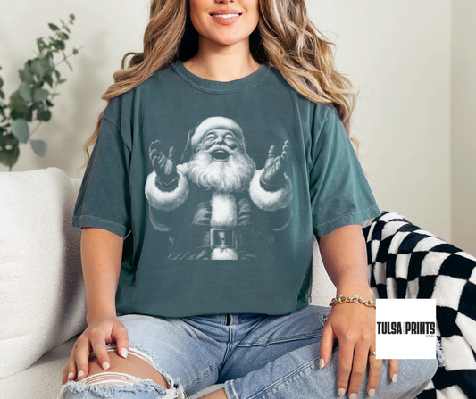 DTF HALFTONE RETRO SANTA TRANSFER