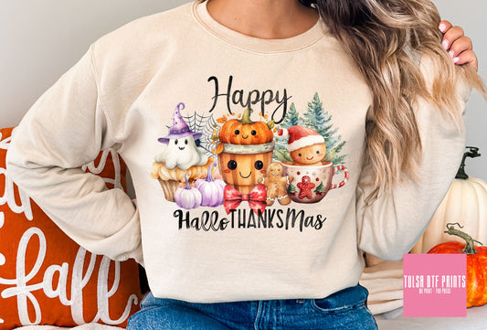 DTF HAPPY HALLOTHANKSMAS TRANSFER