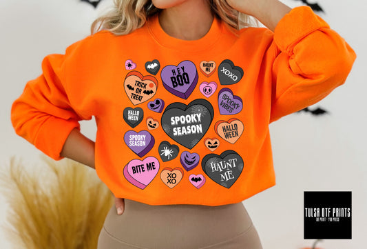 DTF SPOOKY SEASON CANDY HEARTS TRANSFER