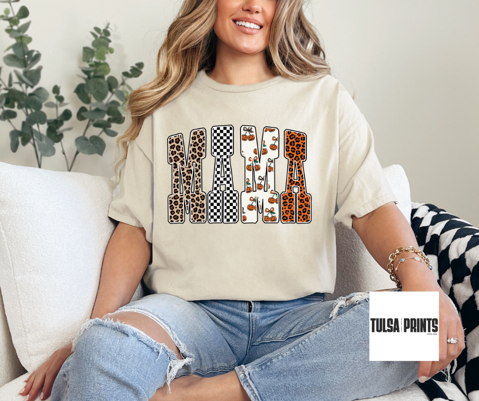DTF CHECKERED HALLOWEEN MAMA TRANSFER