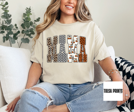 DTF CHECKERED HALLOWEEN MAMA TRANSFER