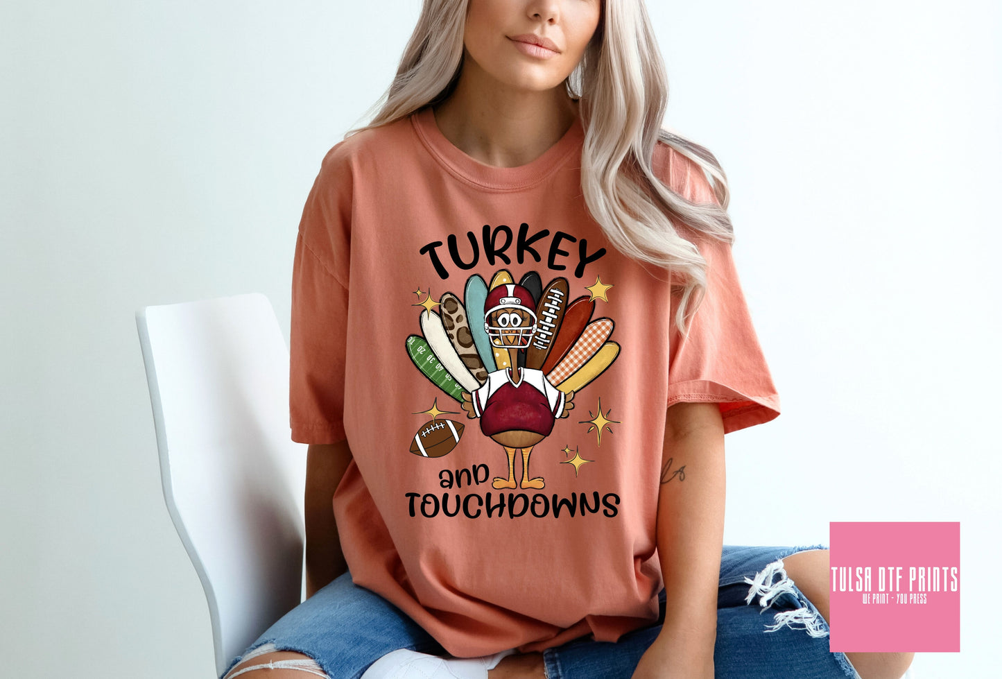 DTF TURKEY AND TOUCHDOWNS TRANSFER