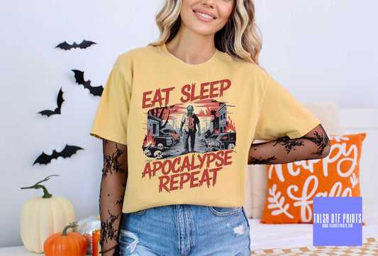 DTF EAT SLEEP APOCALYPSE REPEAT TRANSFER