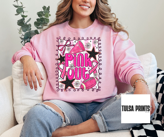 DTF PINK OUT LEO STARS TRANSFER