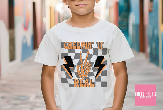 DTF CREEPIN' IT REAL ORANGE/GRAY TRANSFER