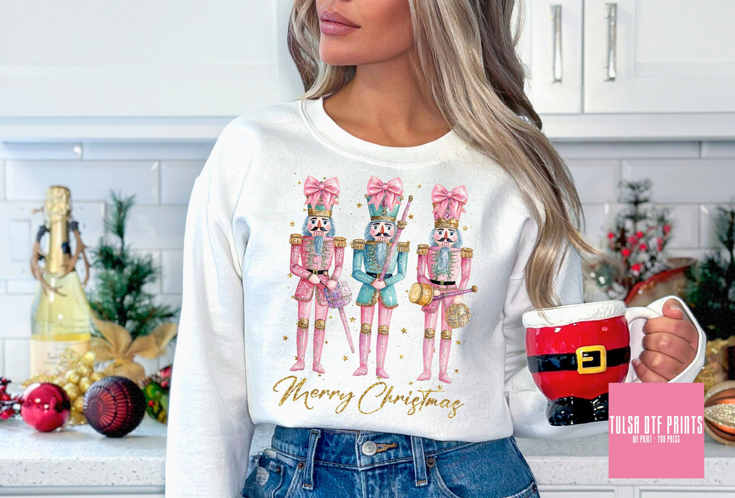 DTF PINK CHRISTMAS NUTCRACKERS TRANSFER