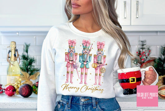 DTF PINK CHRISTMAS NUTCRACKERS TRANSFER