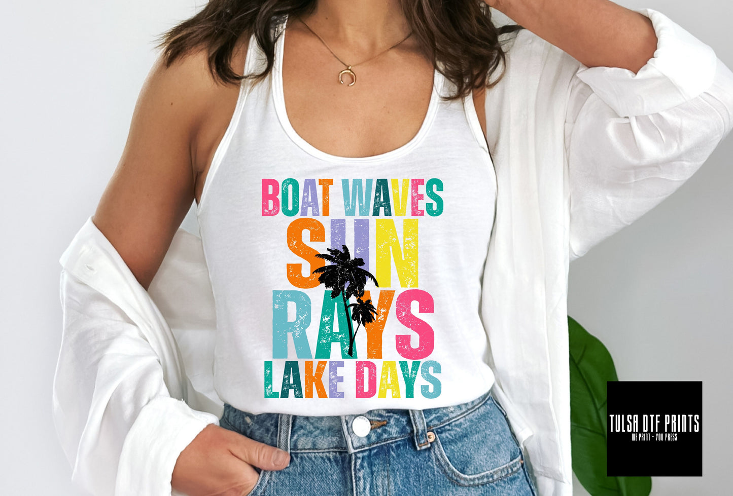 DTF BOAT WAVES MULTICOLOR TRANSFER