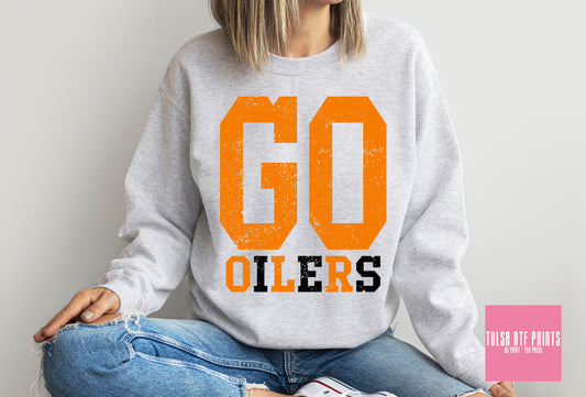 DTF GO OILERS ORANGE/BLK GAME DAY TRANSFER