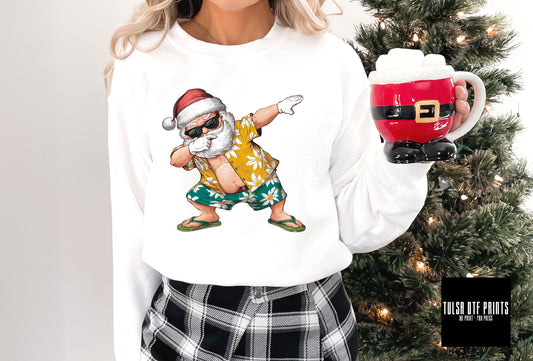 DTF SANTA DAB CHRISTMAS IN JULY TRANSFER