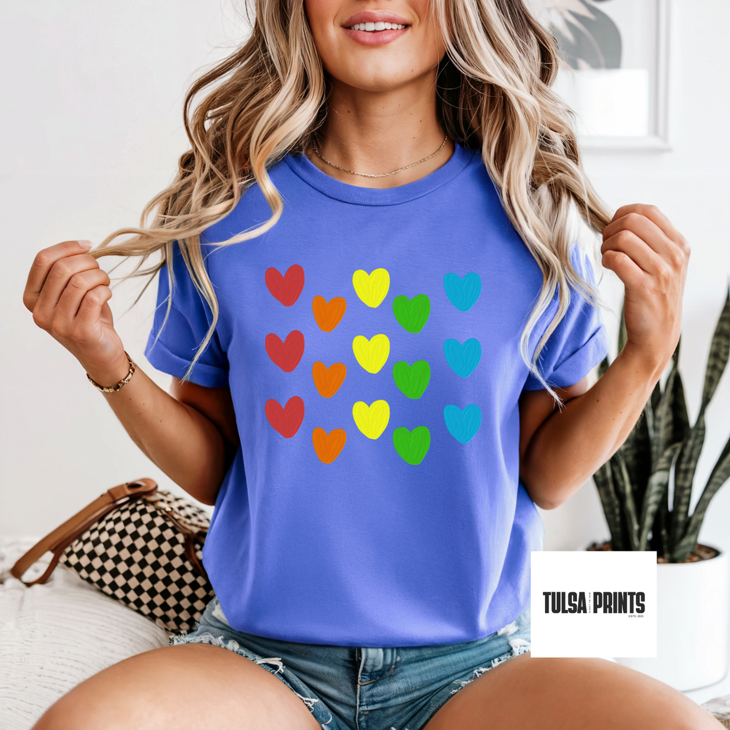 DTF RAINBOW HEARTS TRANSFER