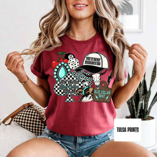 DTF BLUE COLLAR BRAT TRANSFER