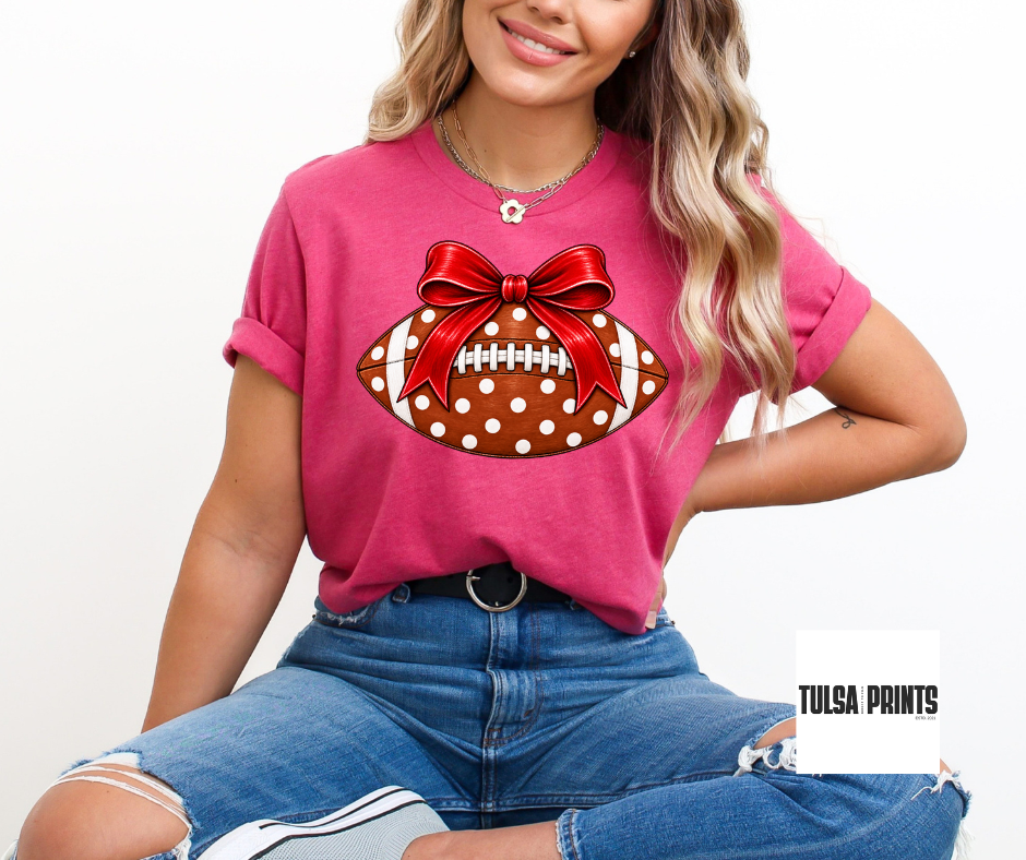 DTF POLKA DOT FOOTBALL (5 COLORS AVAIL.) TRANSFER