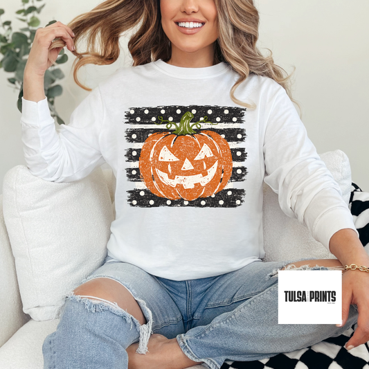 DTF STRIPED PUMPKIN TRANSFER