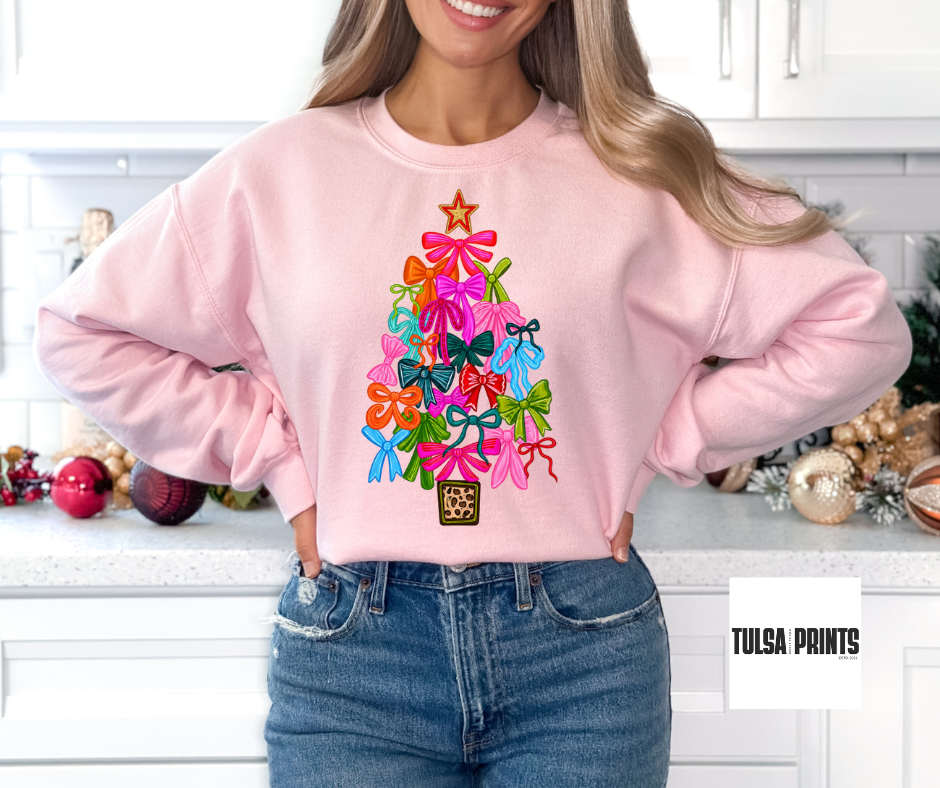 DTF FESTIVE BOW TREE TRANSFER