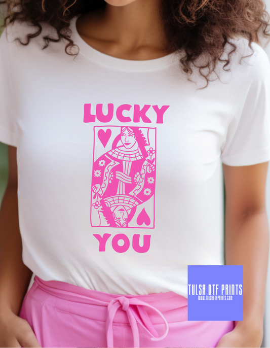 DTF LUCKY YOU PINK QUEEN CARD TRANSFER