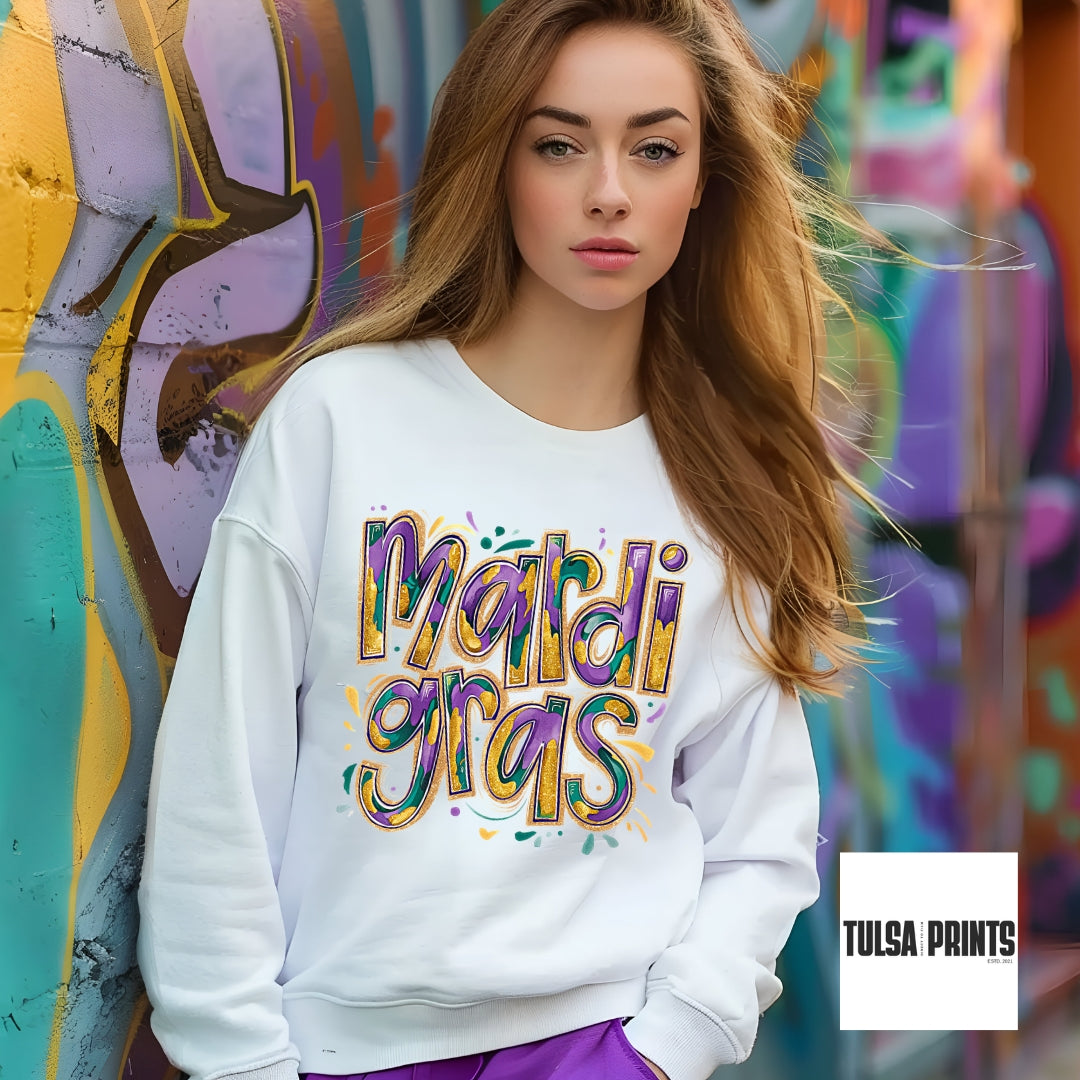 DTF  MARDI GRAS DOODLE TRANSFER