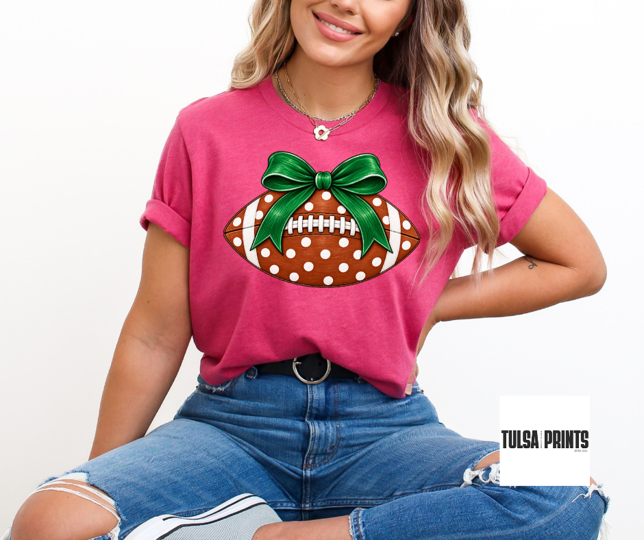 DTF POLKA DOT FOOTBALL (5 COLORS AVAIL.) TRANSFER