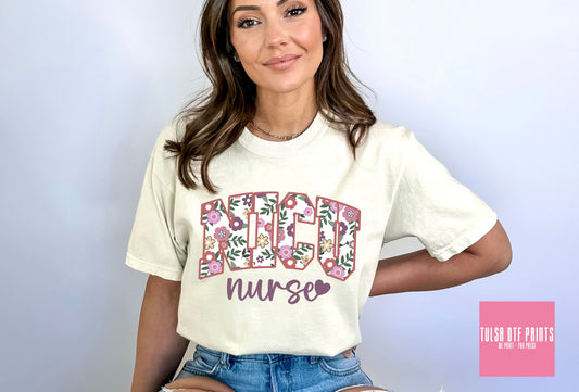 DTF NICU NURSE FLORAL TRANSFER