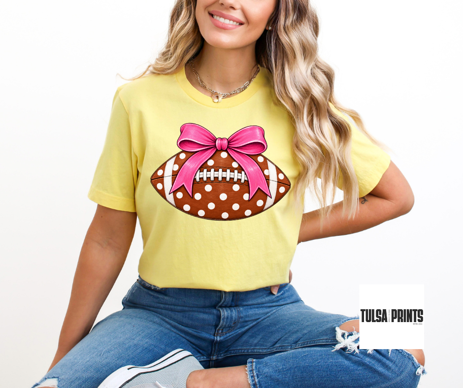 DTF POLKA DOT FOOTBALL (5 COLORS AVAIL.) TRANSFER