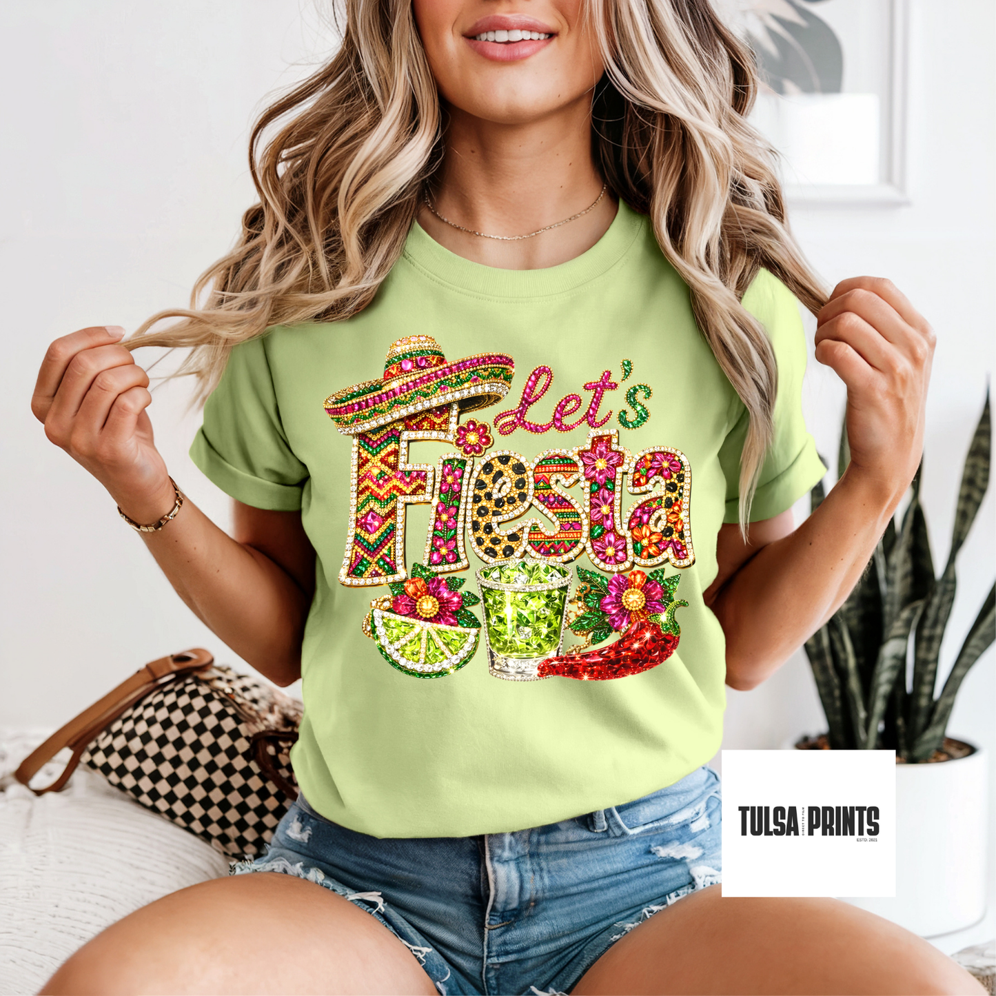 DTF LET'S FIESTA BEJEWELED TRANSFER