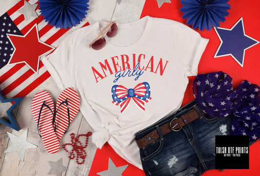 DTF AMERICAN GIRLY COQUETTE BOW TRANSFER