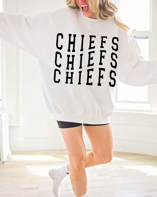 DTF CHIEFS BLACK LETTERING STACKED TRANSFER