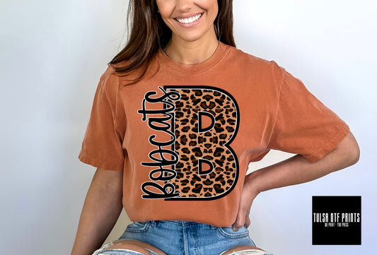 DTF BOBCATS LEOPARD PRINT MASCOT TRANSFER