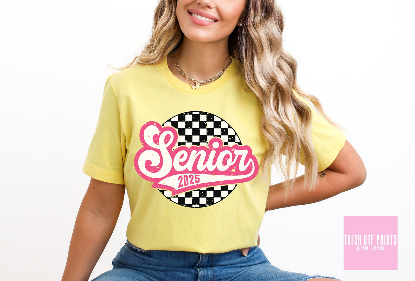 DTF SENIOR 2025 CIRCLE CHECKERED TRANSFER